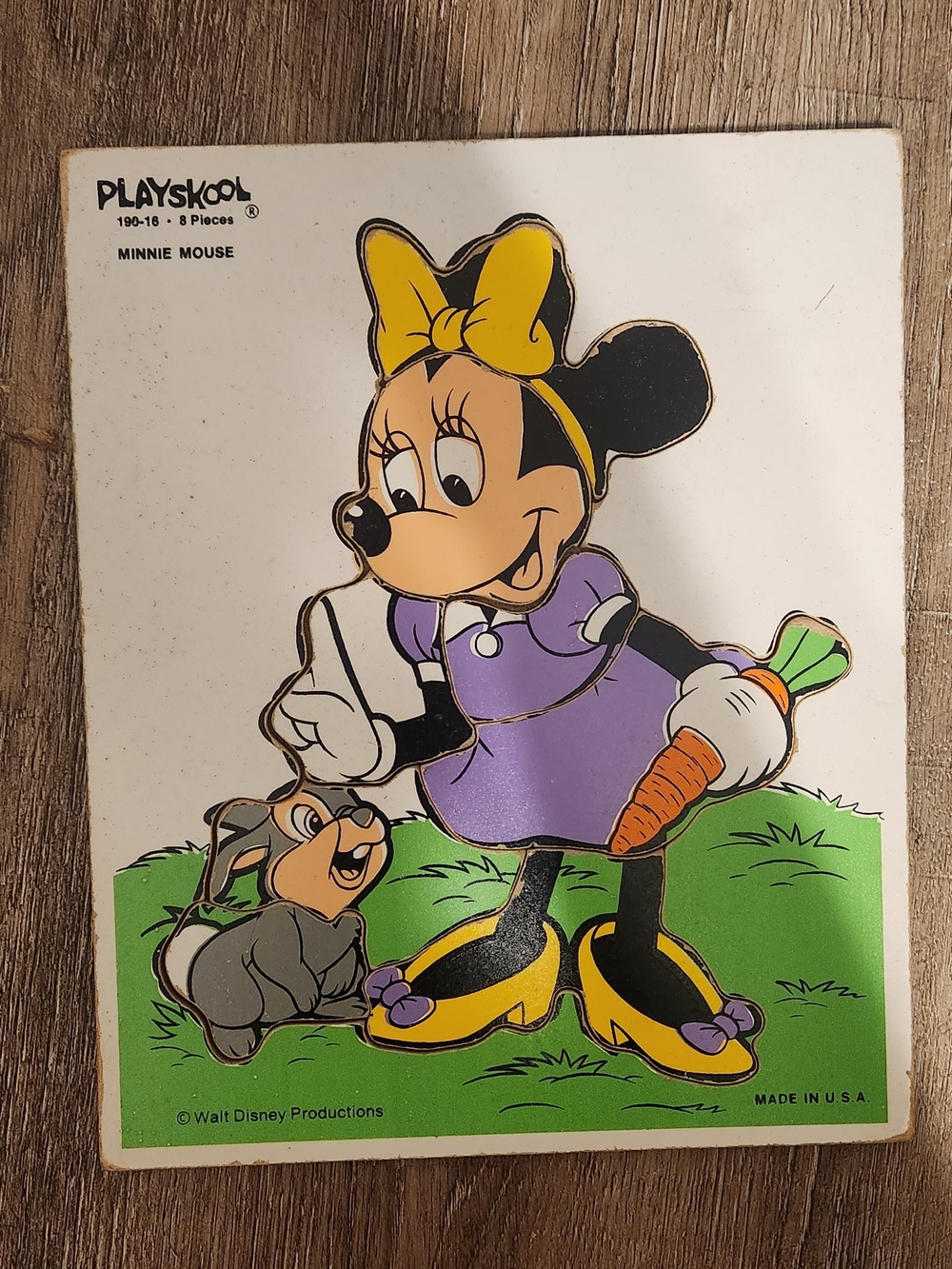 Minnie Mouse Wooden Puzzle - Purple & Yellow